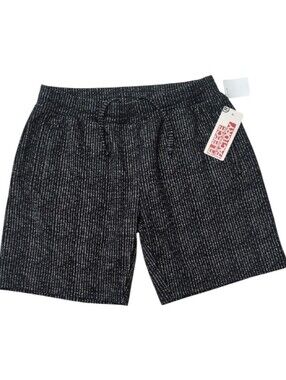 NEW Fleece Factory Black Fleece Pull On Sweat Shorts Size L Large